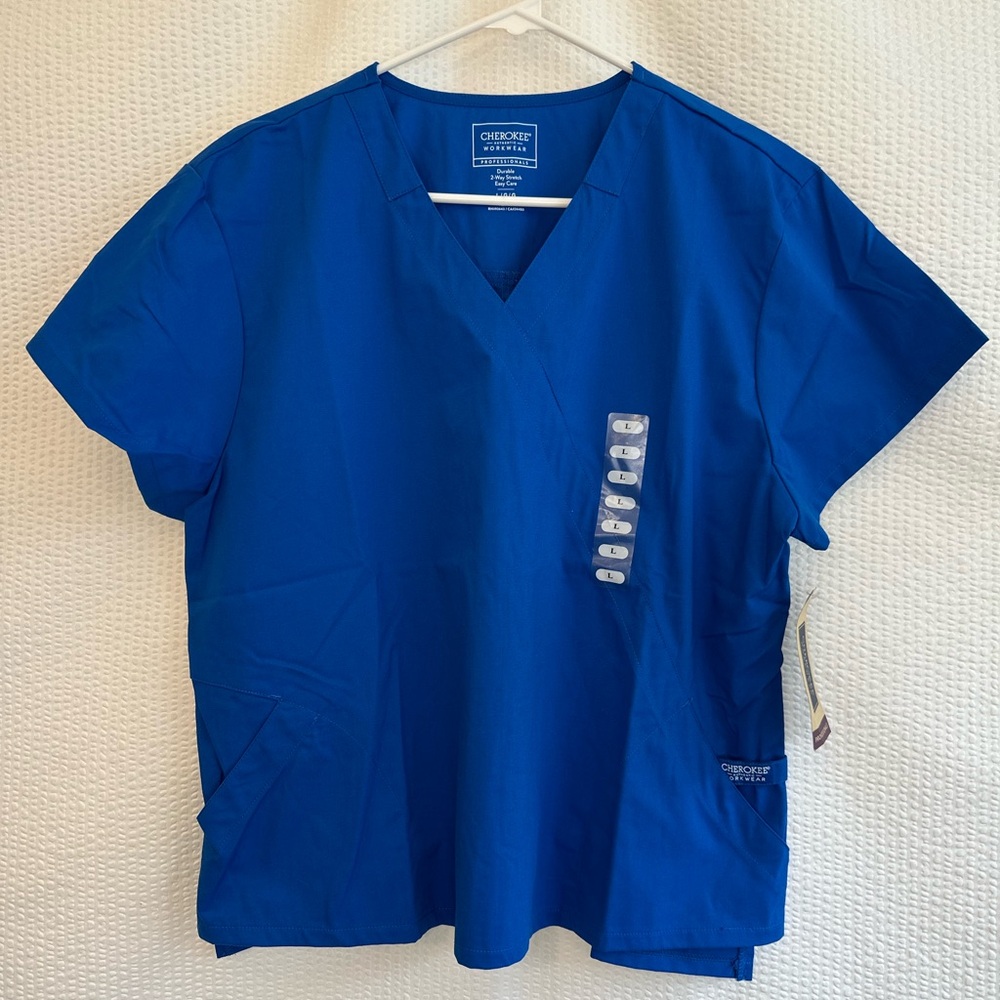 Cherokee Cobalt V-Neck Medical Scrub Top